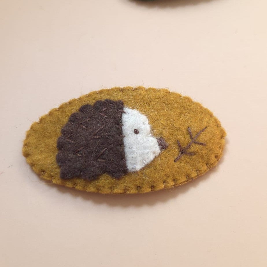Clame de păr handmade pentru fete din fetru de lână – Colecția Povești de Toamnă