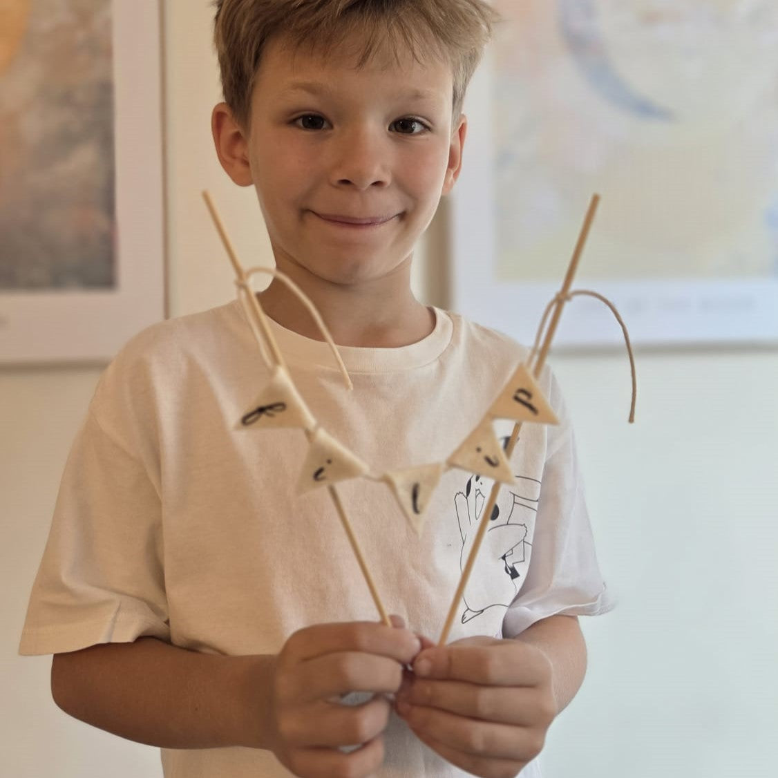 Topper tort handmade din fetru personalizat cu nume