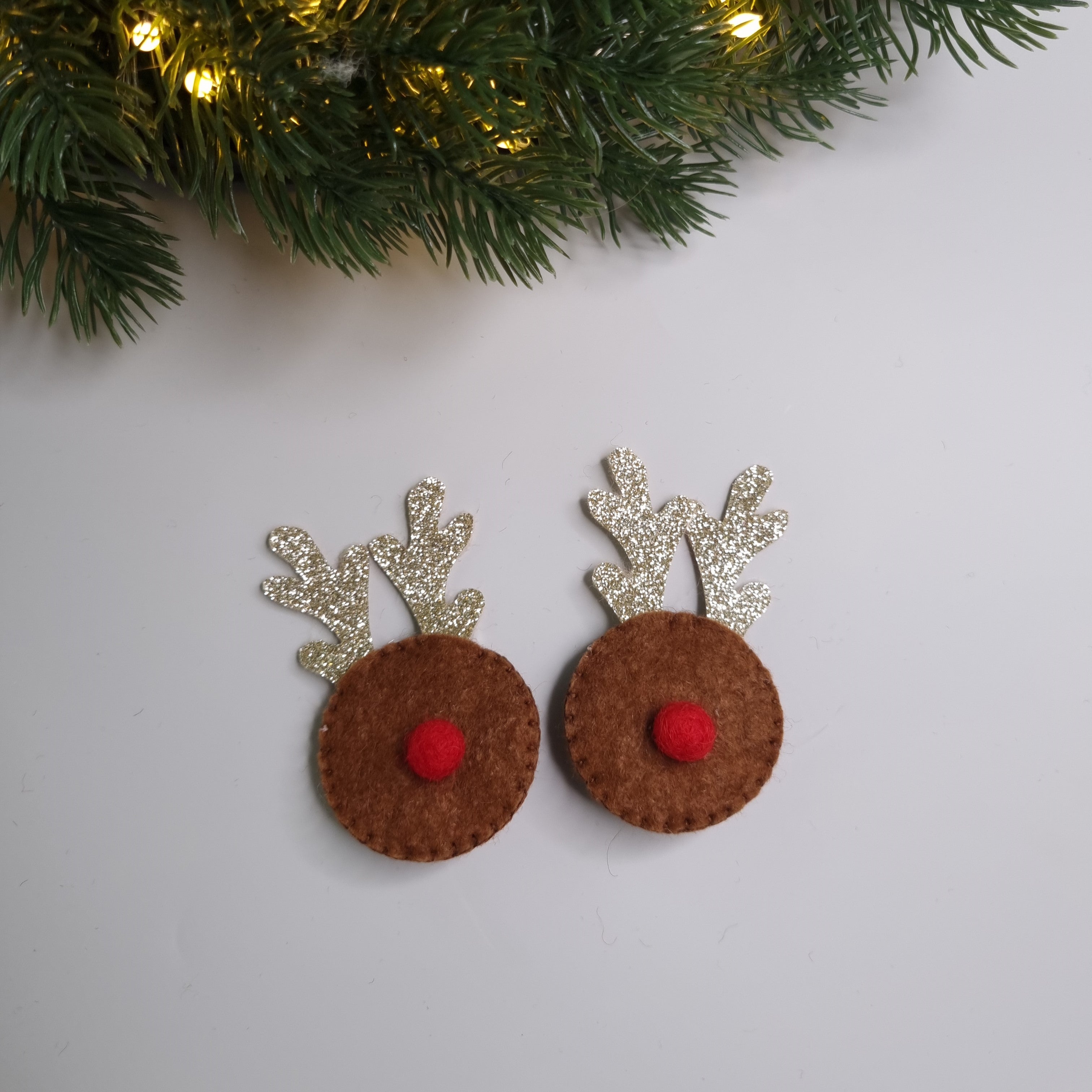 Clame de păr „Renii lui Moș Crăciun” (Set 2 clame)