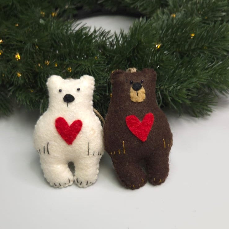 Ornament de brad Urs iubit